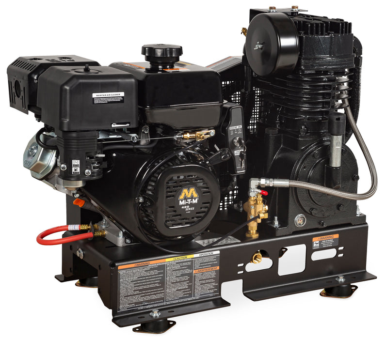 80-Gallon Two Stage Gasoline - Base Mount - Mi-T-M Engine