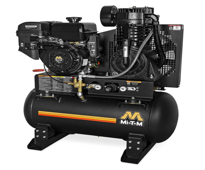 30-Gallon Two Stage Gasoline - Tank Mount - Mi-T-M Engine