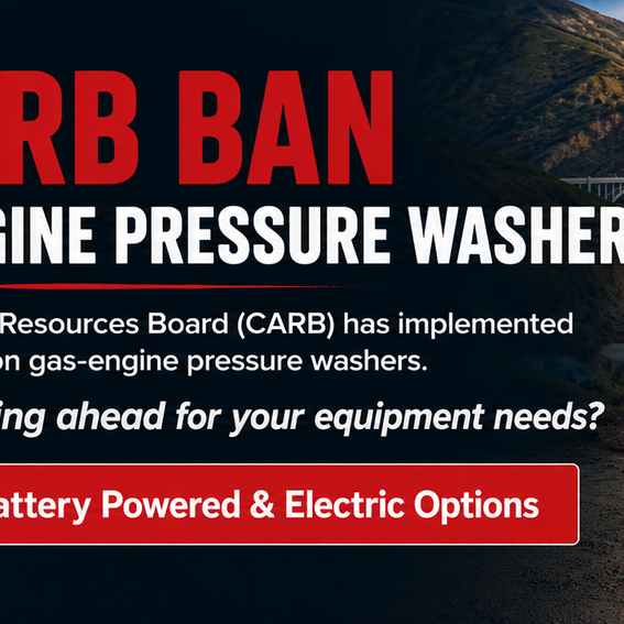 CARB has implemented a ban on gas engine pressure washers