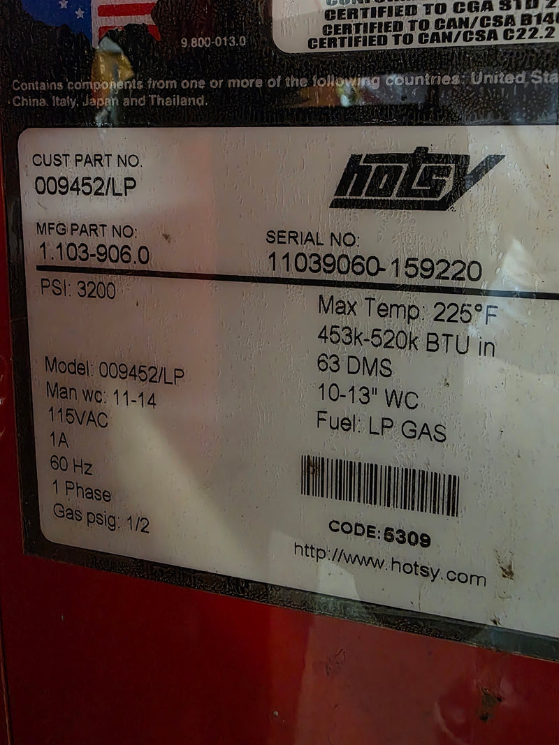 Used Hotsy Heater 9452 - LP